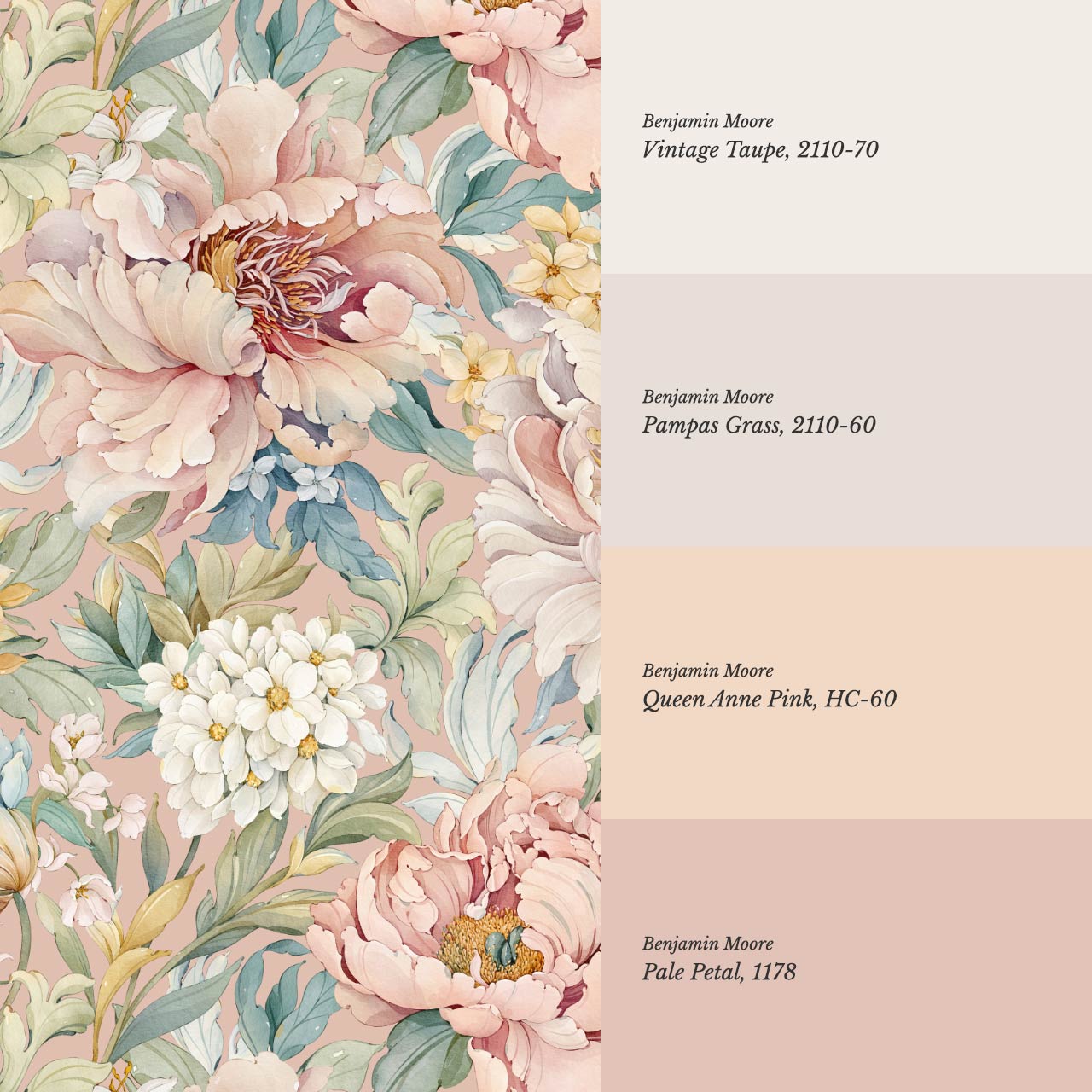 Chandelle Peony Bloom Reverie Coral Wallpaper