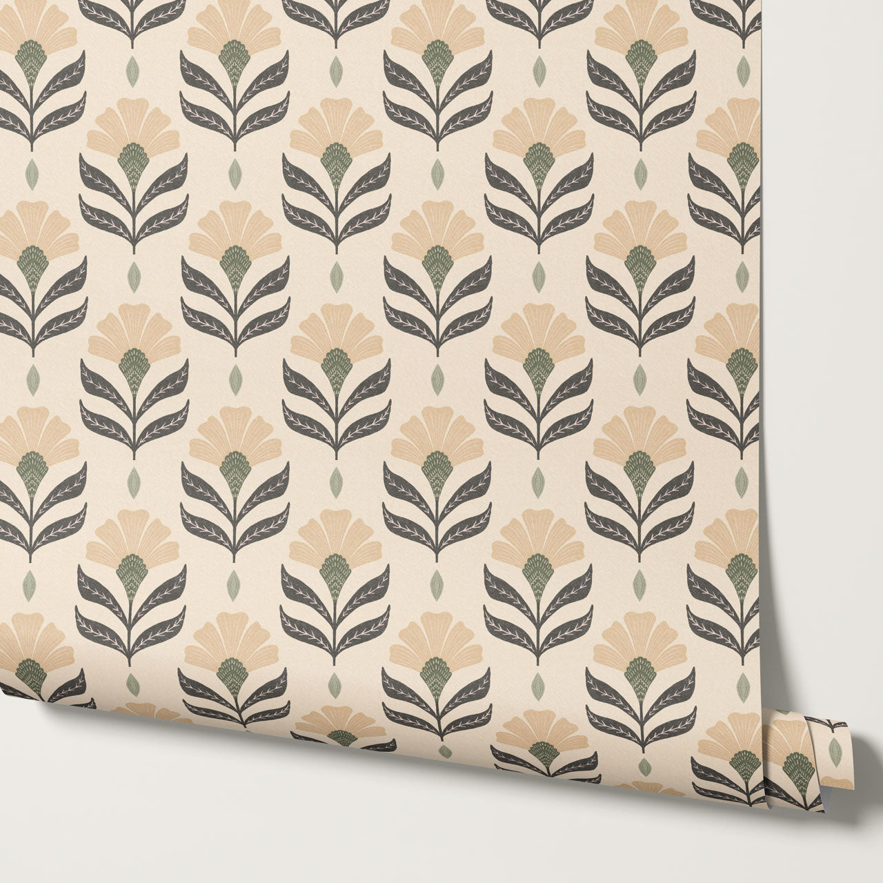 Chiara Floral Warm Butter Wallpaper