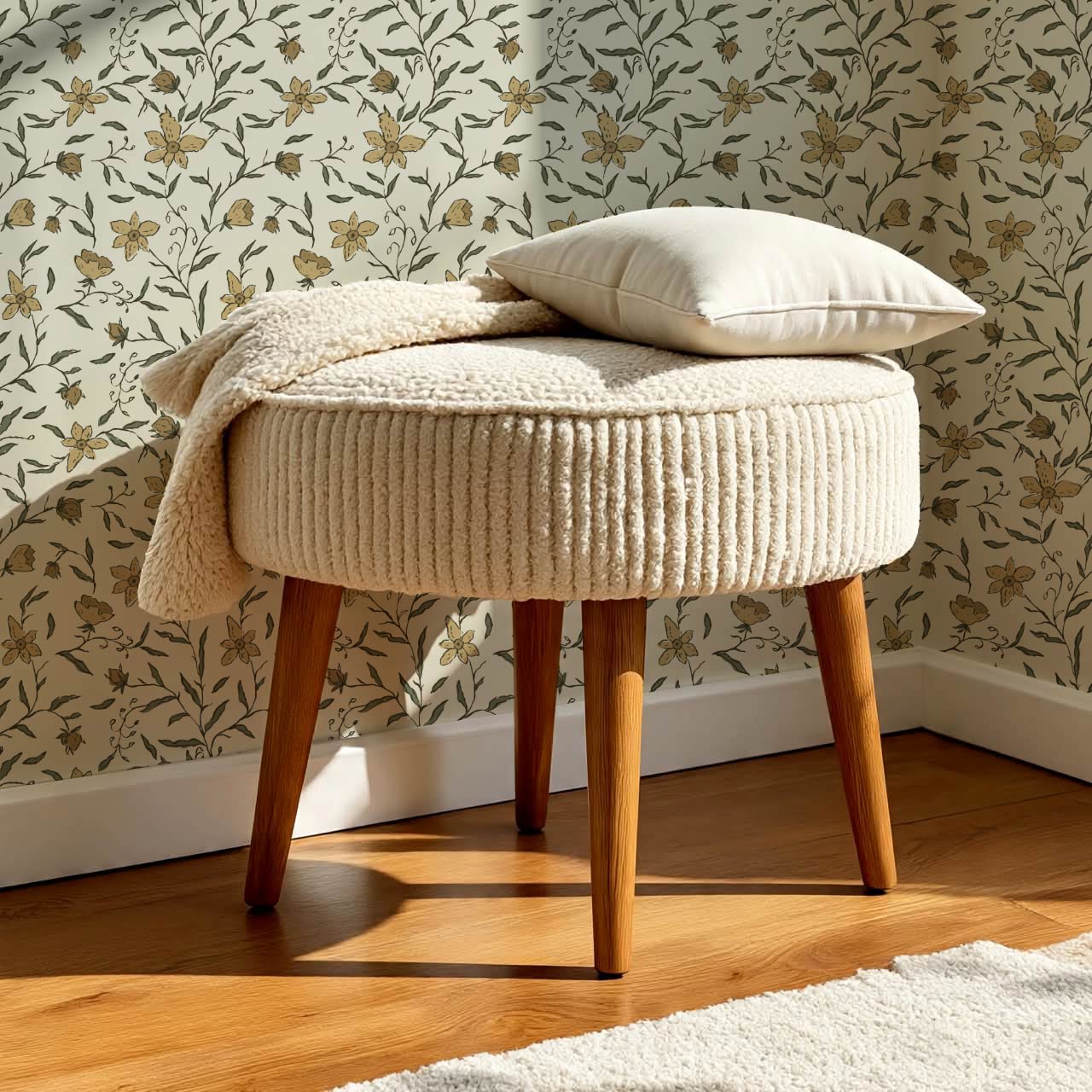 Cintia Trailing Floral Honey Olive Wallpaper
