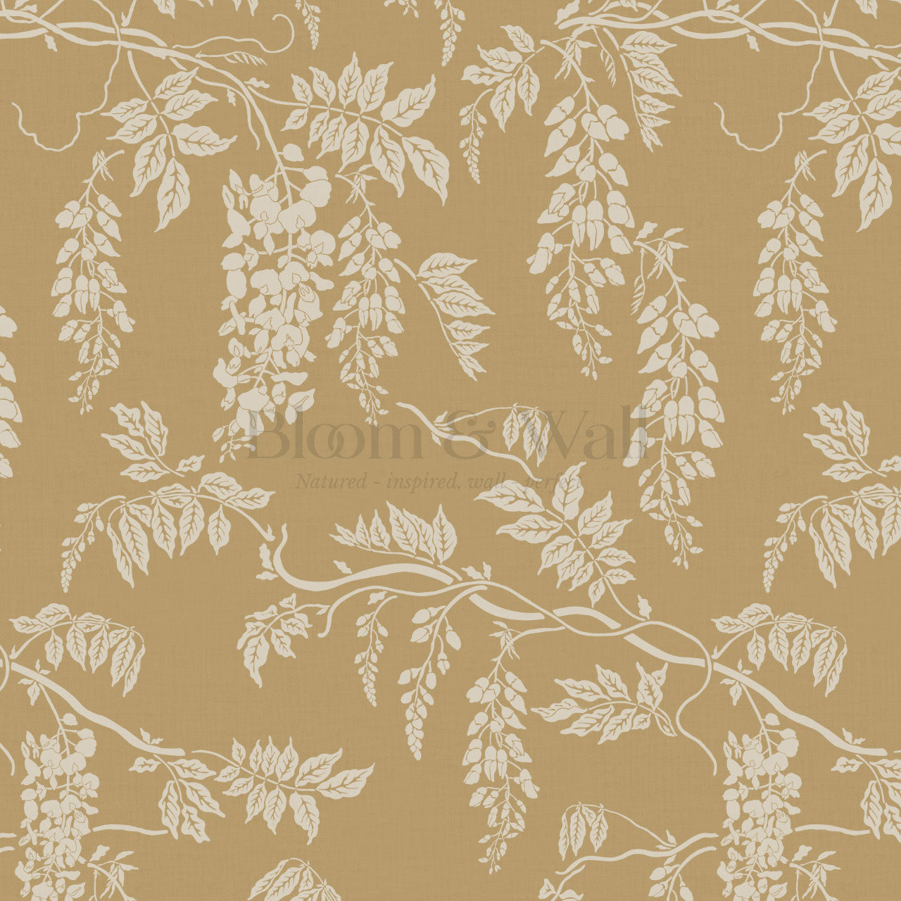 Claire Mustard Wisteria Wallpaper