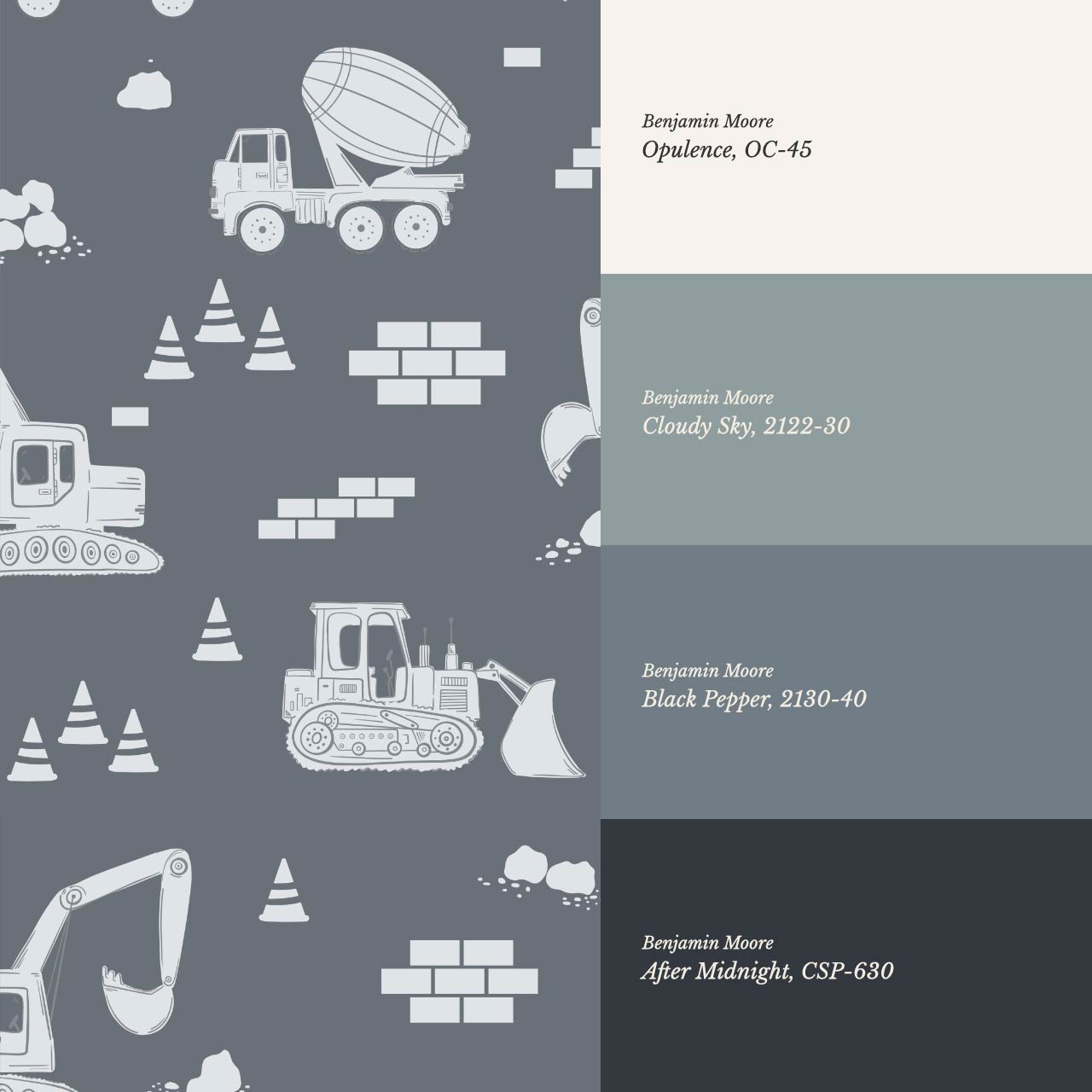 Colton Job Site Blue Gray Wallpaper