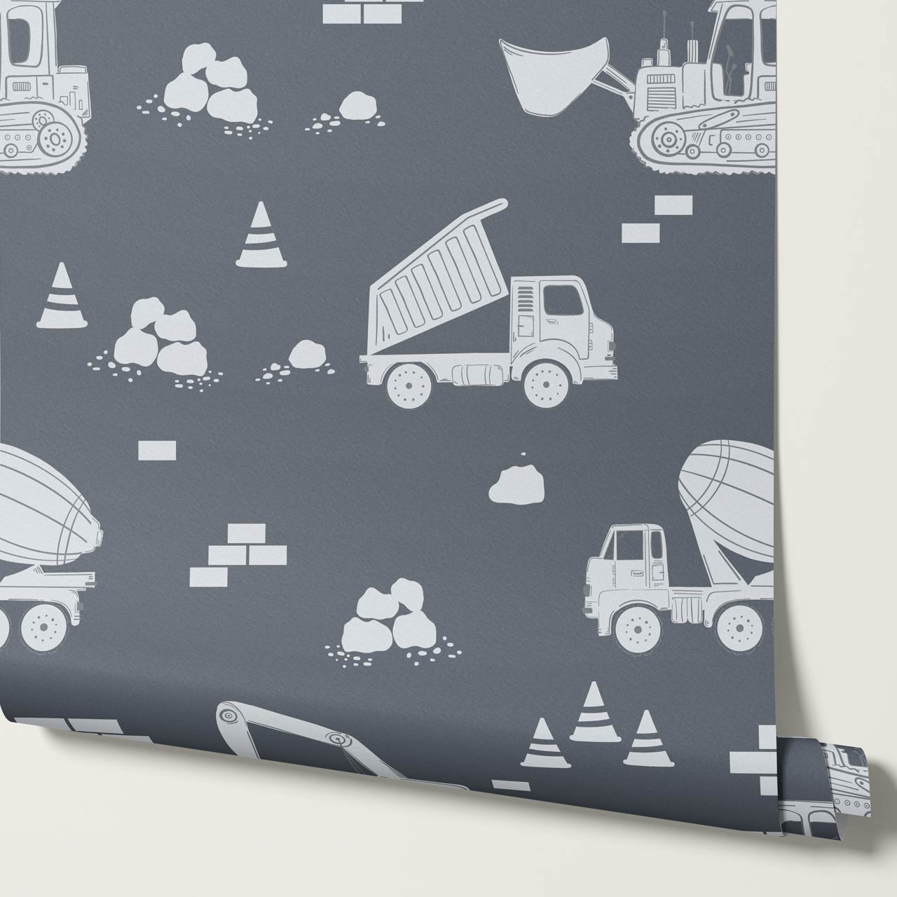 Colton Job Site Blue Gray Wallpaper