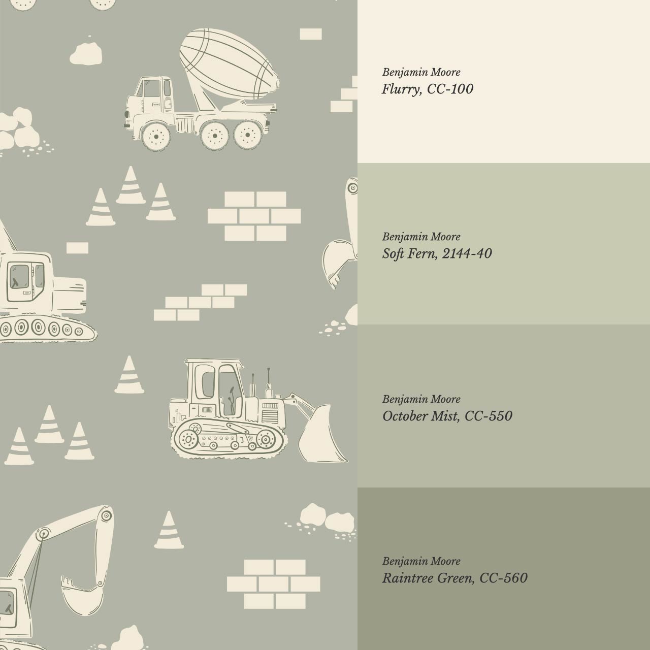 Colton Job Site Sage Wallpaper