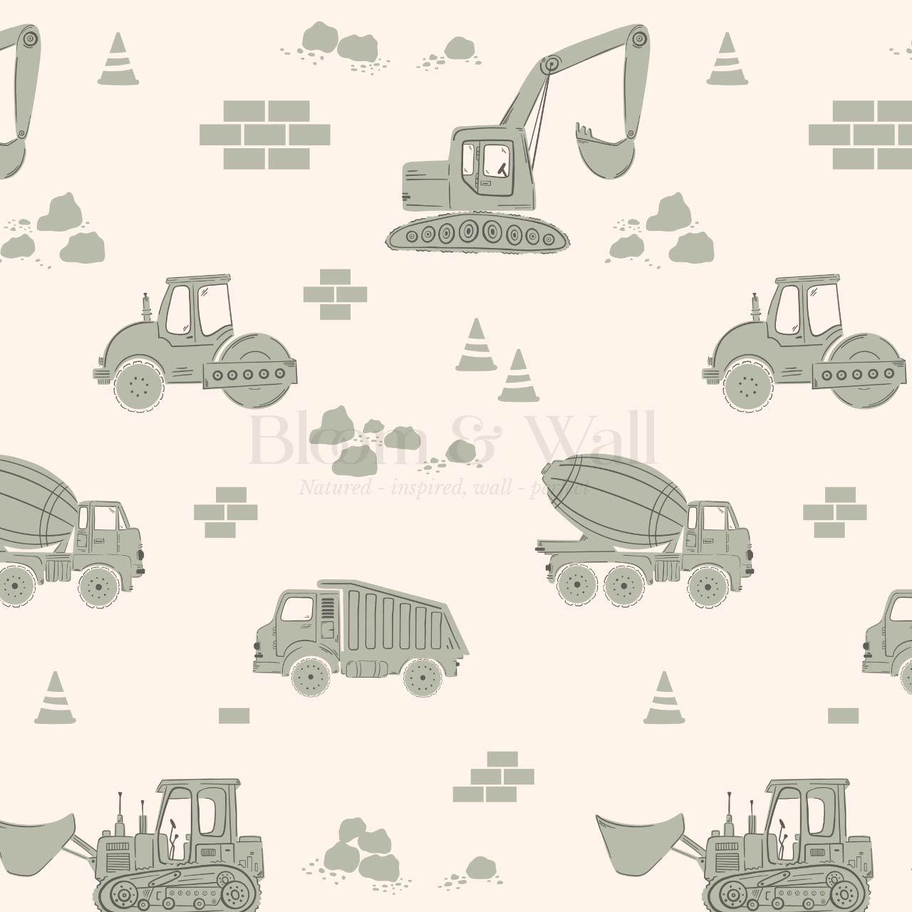 Colton Job Site Cream Sage Wallpaper