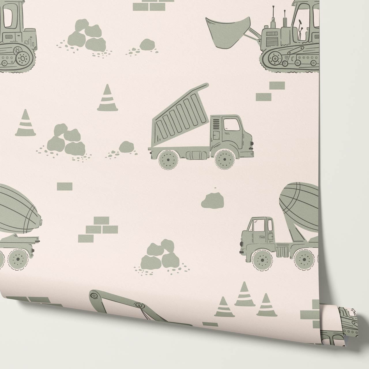 Colton Job Site Cream Sage Wallpaper