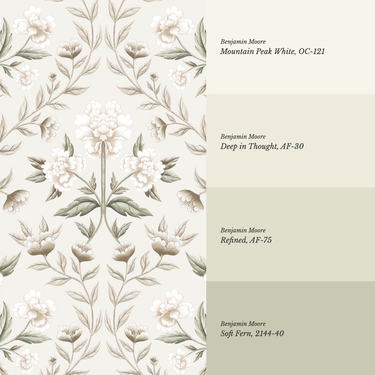 Concetta Peony Cottage Garden Veil Beige Wallpaper