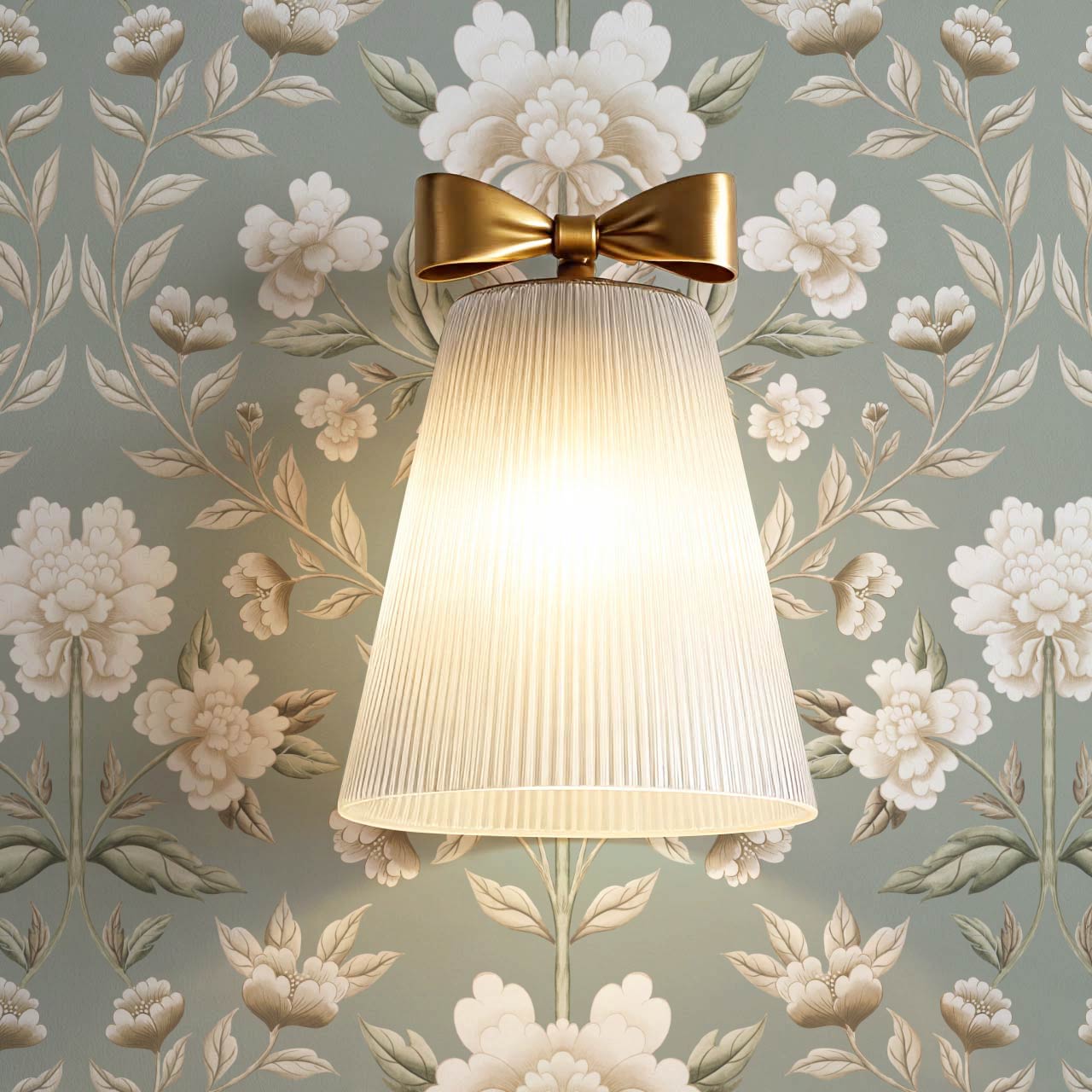 Concetta Peony Cottage Garden Veil Sage Wallpaper