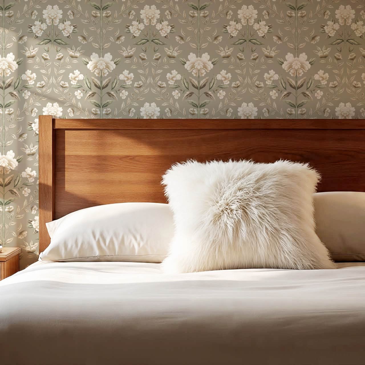 Concetta Peony Cottage Garden Veil Taupe Wallpaper