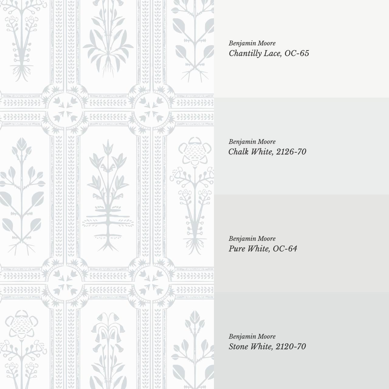 Consuela Floral Tile Icy Blue Wallpaper