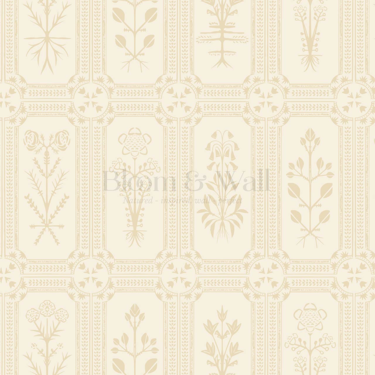 Consuela Floral Tile Pastel Yellow Wallpaper