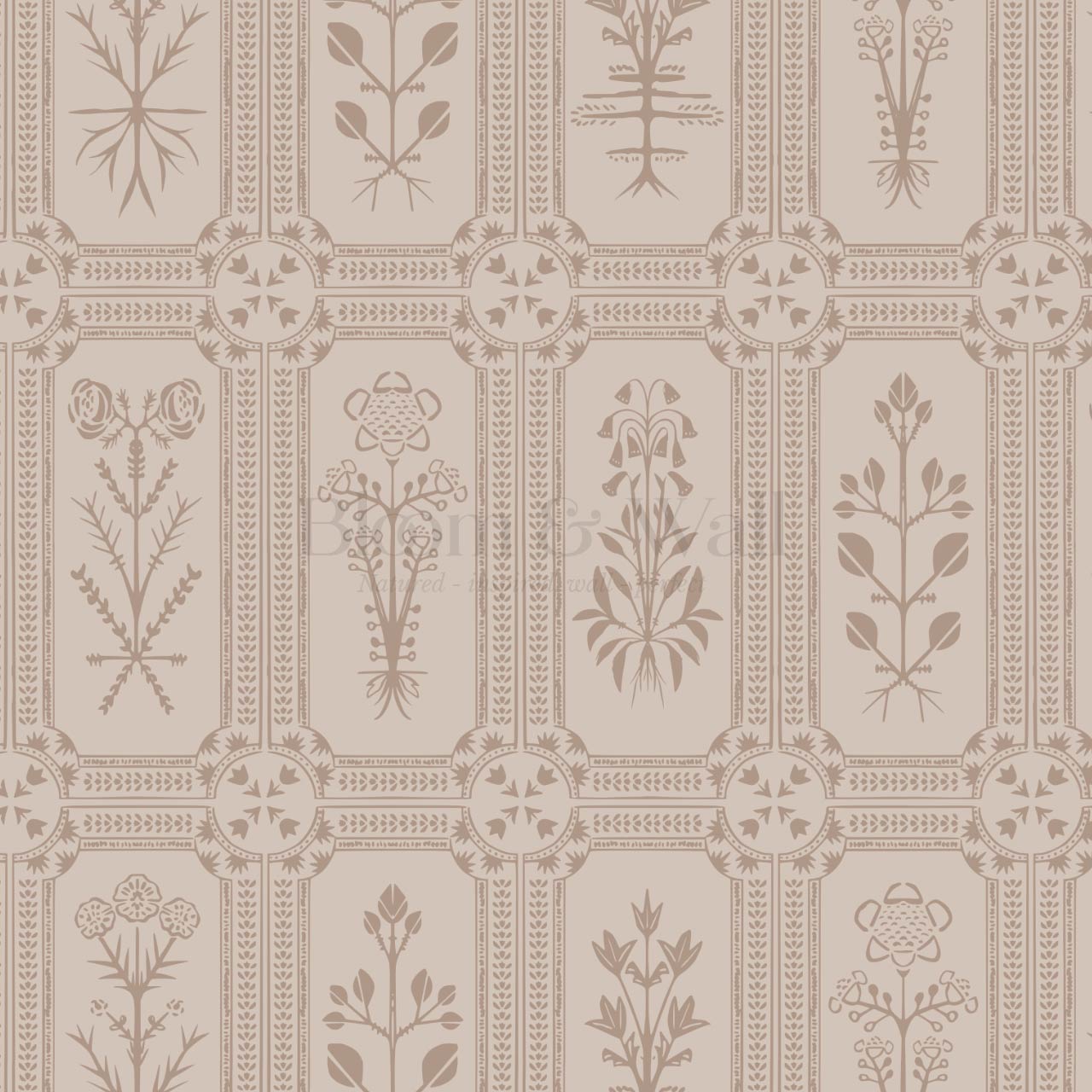 Consuela Floral Tile Soft Brown Wallpaper