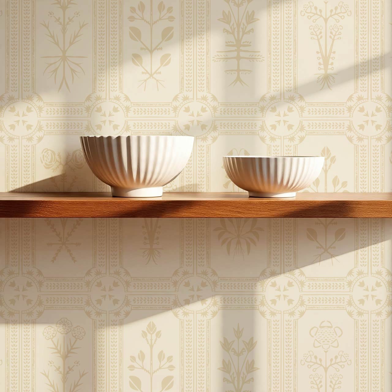 Consuela Floral Tile Pastel Yellow Wallpaper
