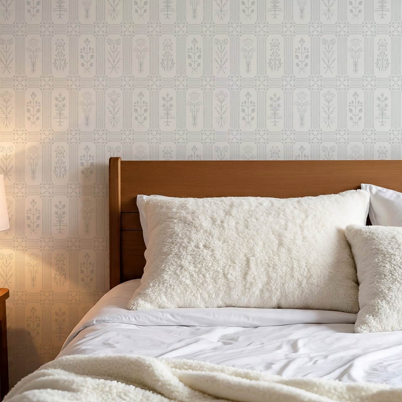 Consuela Floral Tile Icy Blue Wallpaper