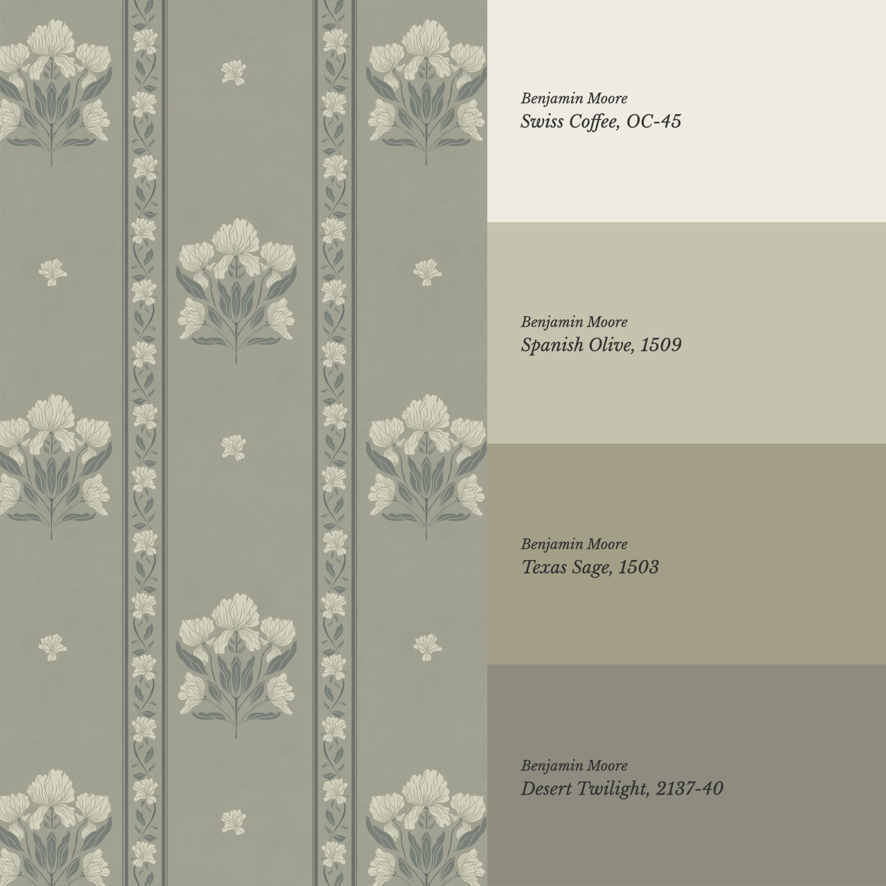 Cora Garden Tapestry Olive Wallpaper