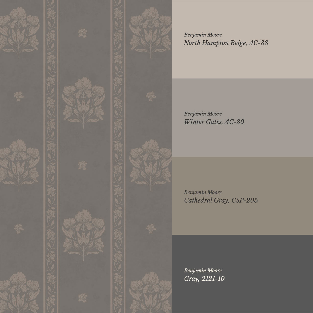 Cora Garden Tapestry Smoke Wallpaper