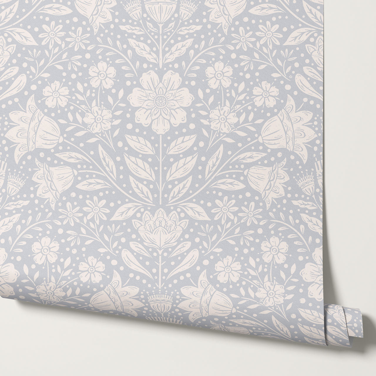 Raelynn Midsummer Bloom Soft Blue Wallpaper