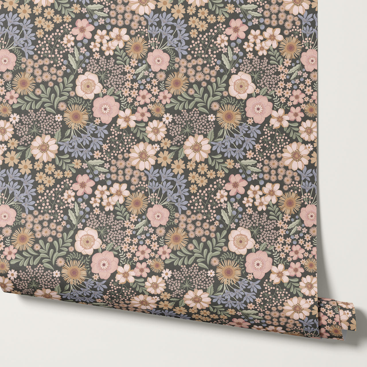 Corinne Summer Garden Slate Wallpaper