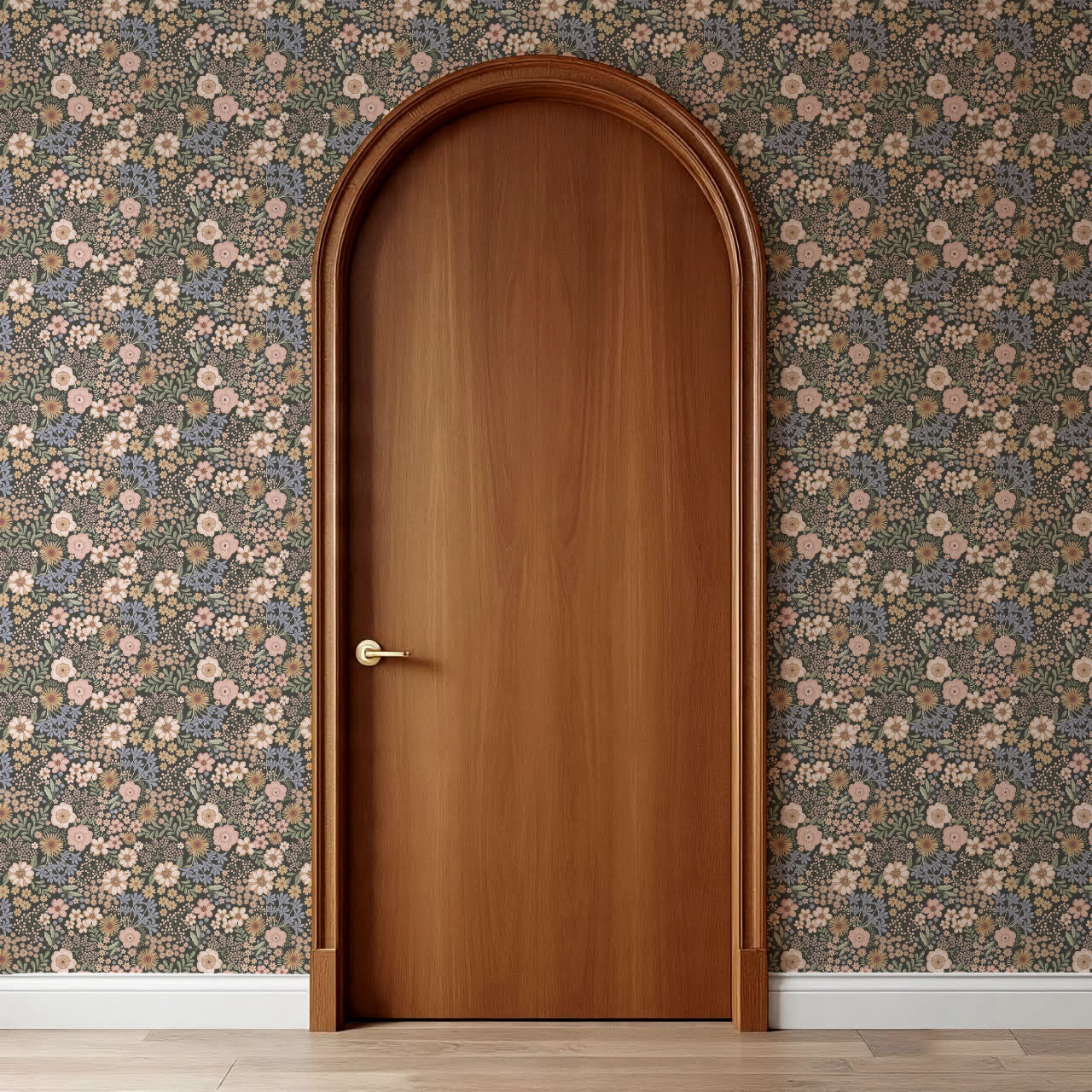 Corinne Summer Garden Slate Wallpaper