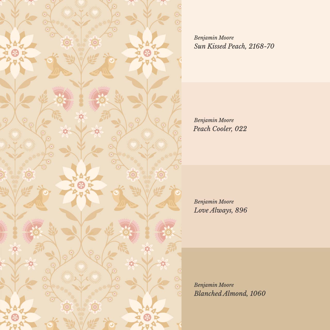 Daina Meadowcrest Coral Peach Wallpaper