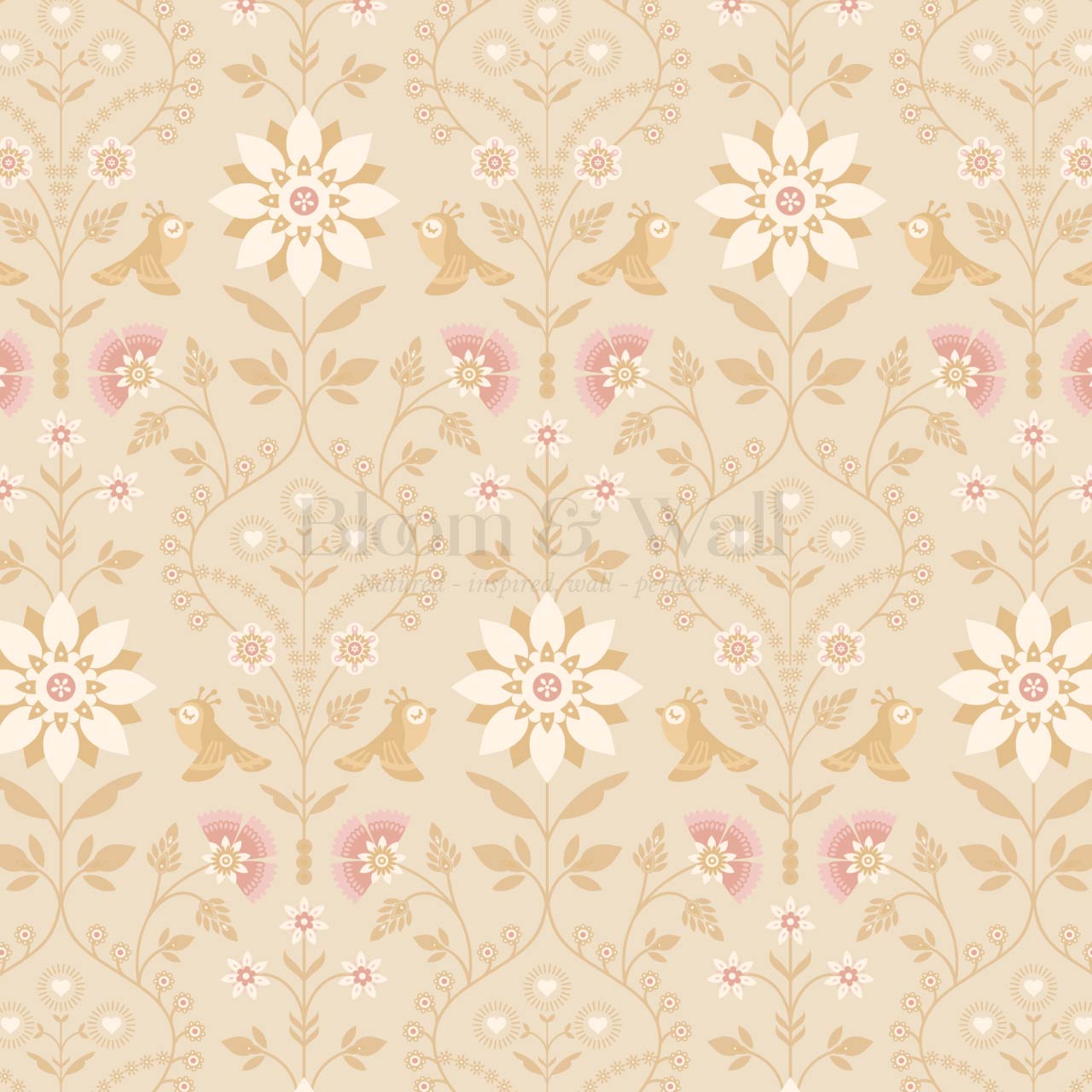 Daina Meadowcrest Coral Peach Wallpaper