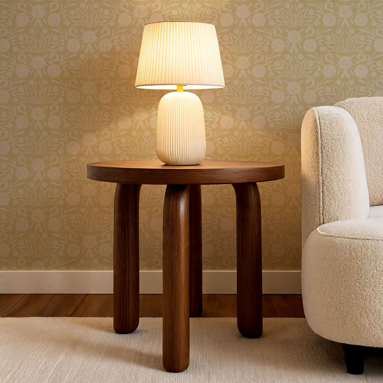 Daisy Antique Motif Porcelain Straw Wallpaper