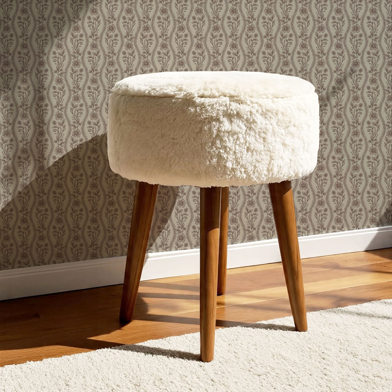 Diana Vintage Vines Stone Gray Brown Wallpaper