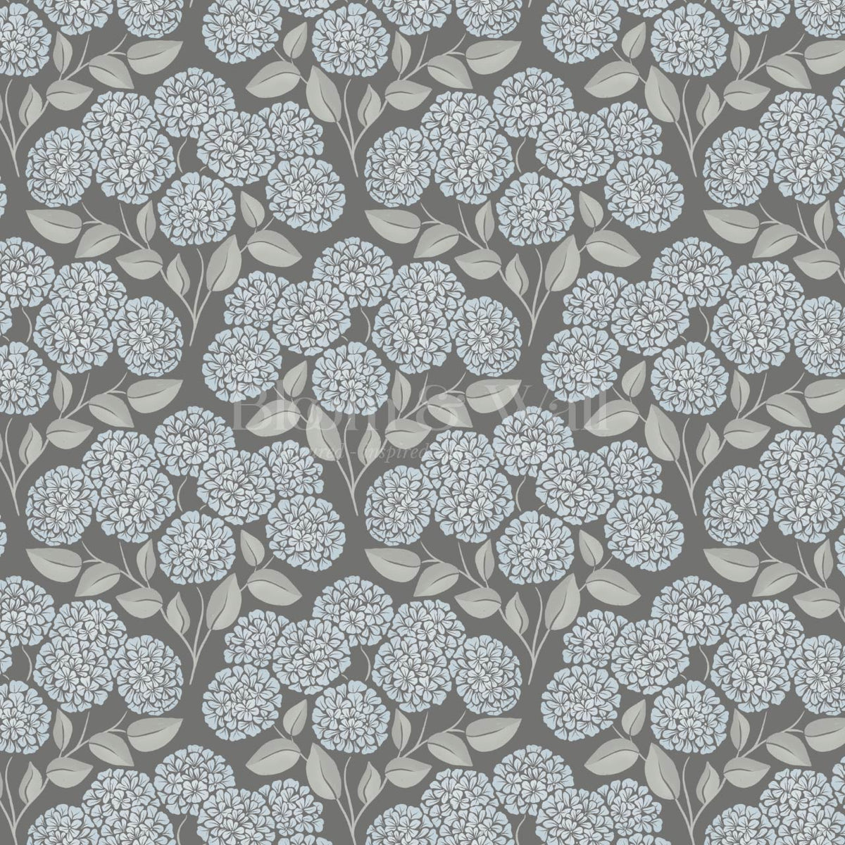 Dalia Hydrangea Cascade Gray Stone Pale Sky Wallpaper