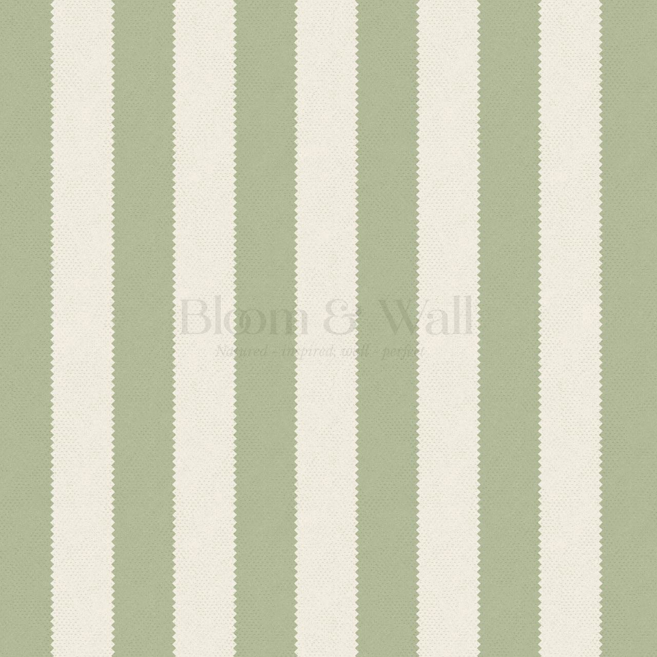 Darta Cabana Stripes Fern Cream Wallpaper