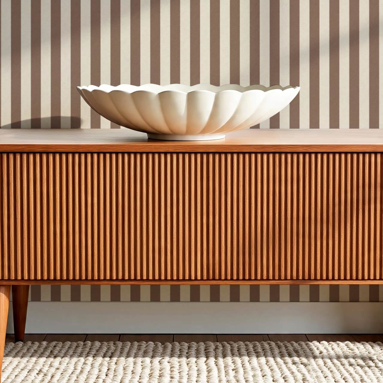 Darta Cabana Stripes Beige Cocoa Wallpaper