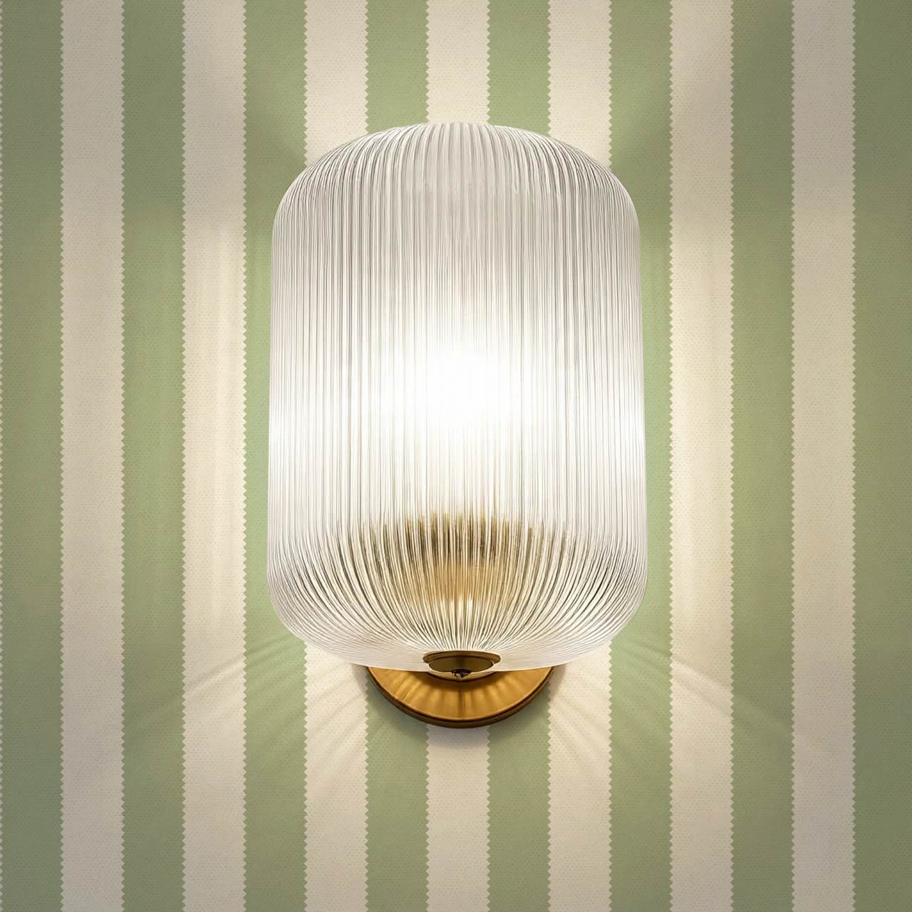 Darta Cabana Stripes Fern Cream Wallpaper