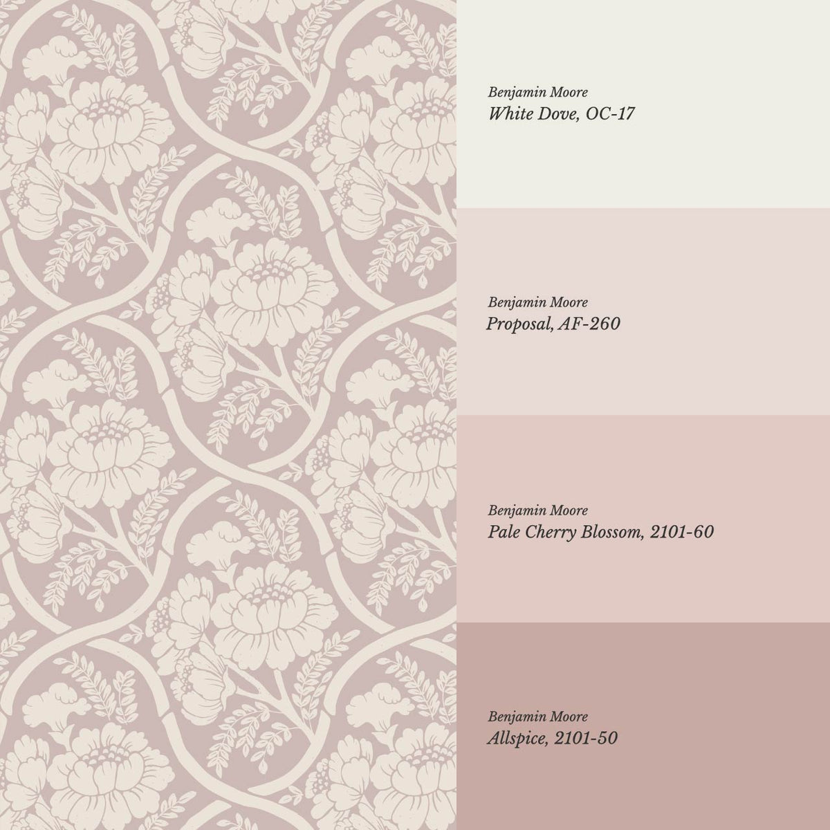 Delfina Peony Bamboo Trellis Mauve Plum Ivory Wallpaper