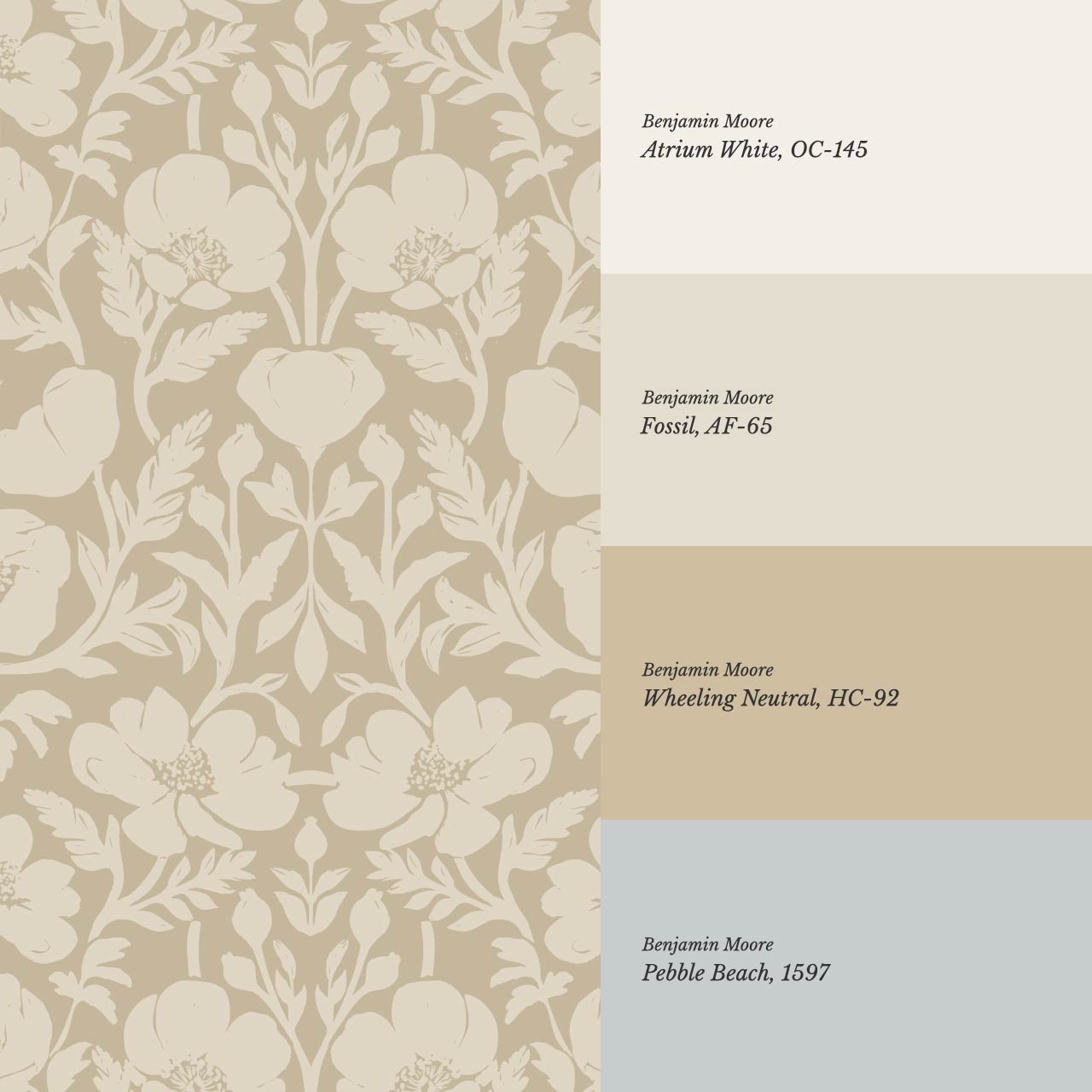 Duna Painterly Poppies Tan Beige Wallpaper
