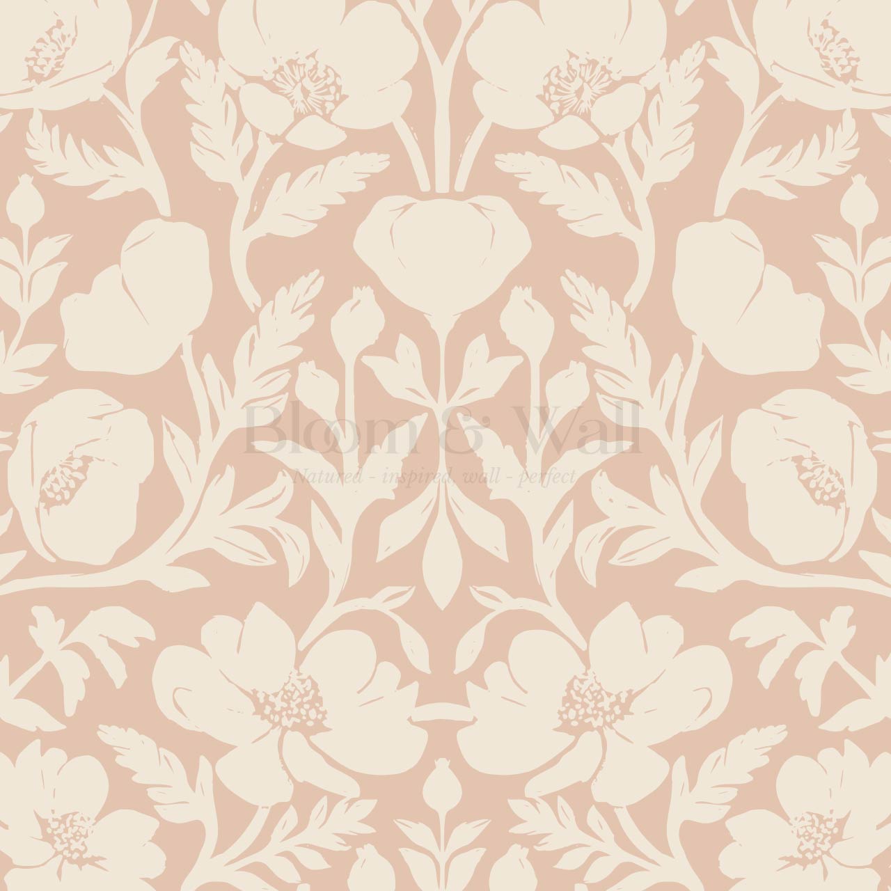 Duna Painterly Poppies Coral Wallpaper