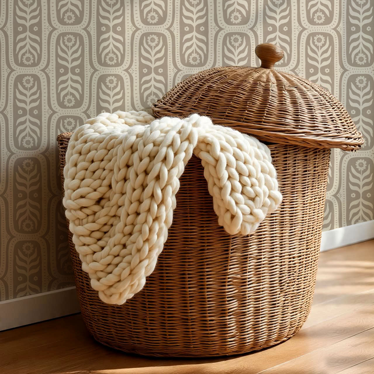 Edenora Cottagecore Taupe Wallpaper