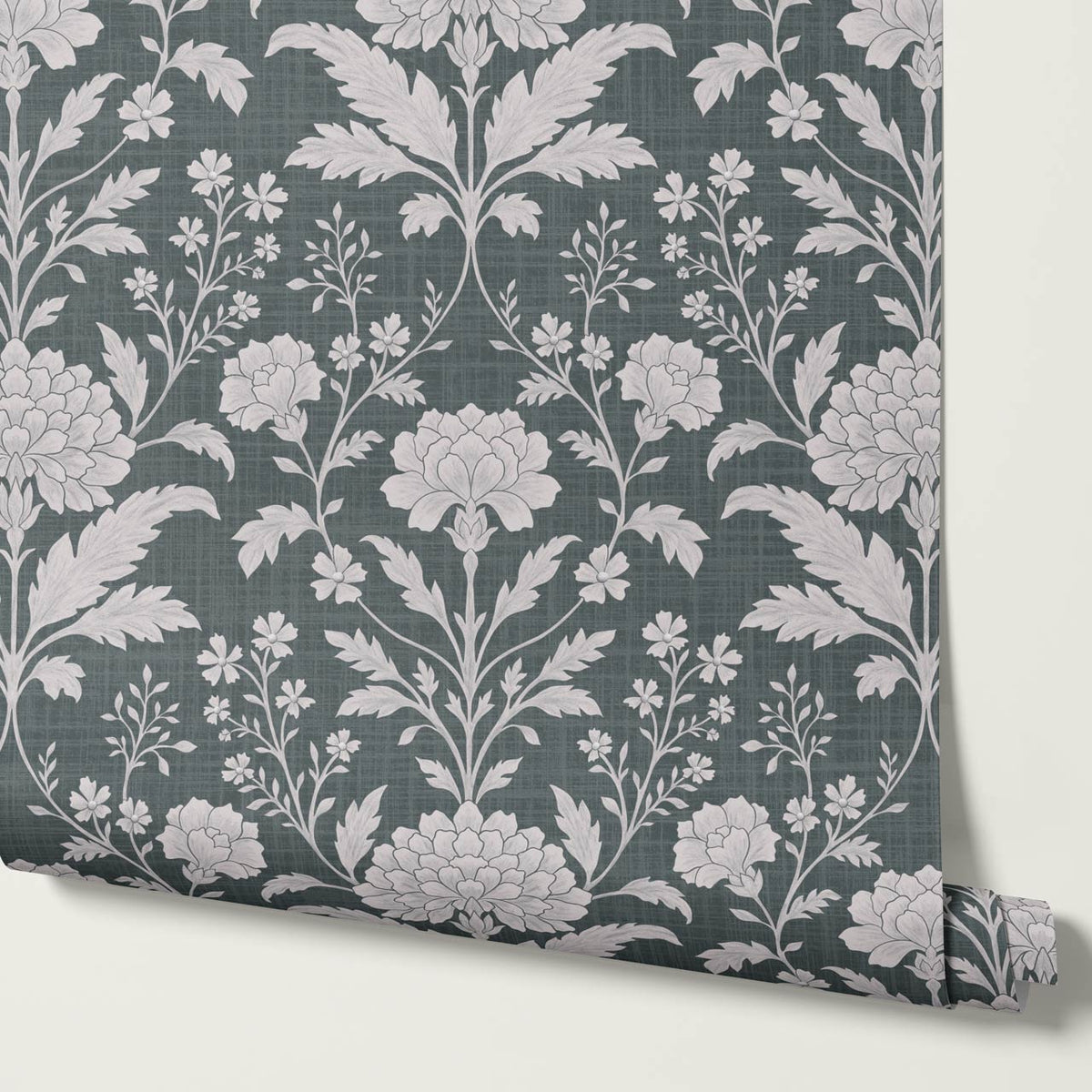 Elena Heirloom Garden Slate Smoke Wallpaper
