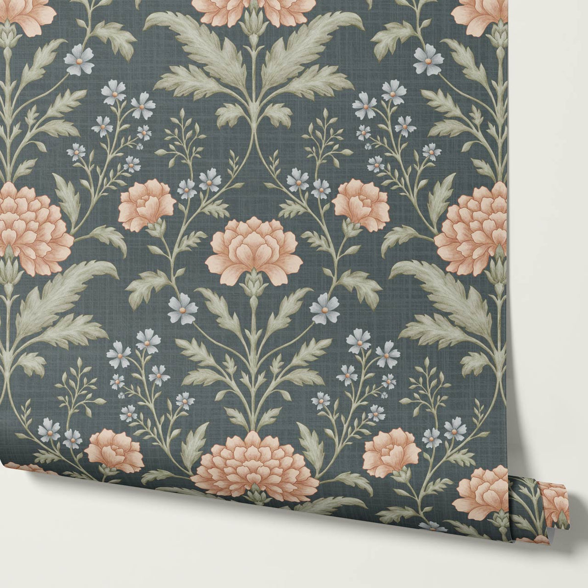 Elena Heirloom Garden Slate Sage Clay Wallpaper