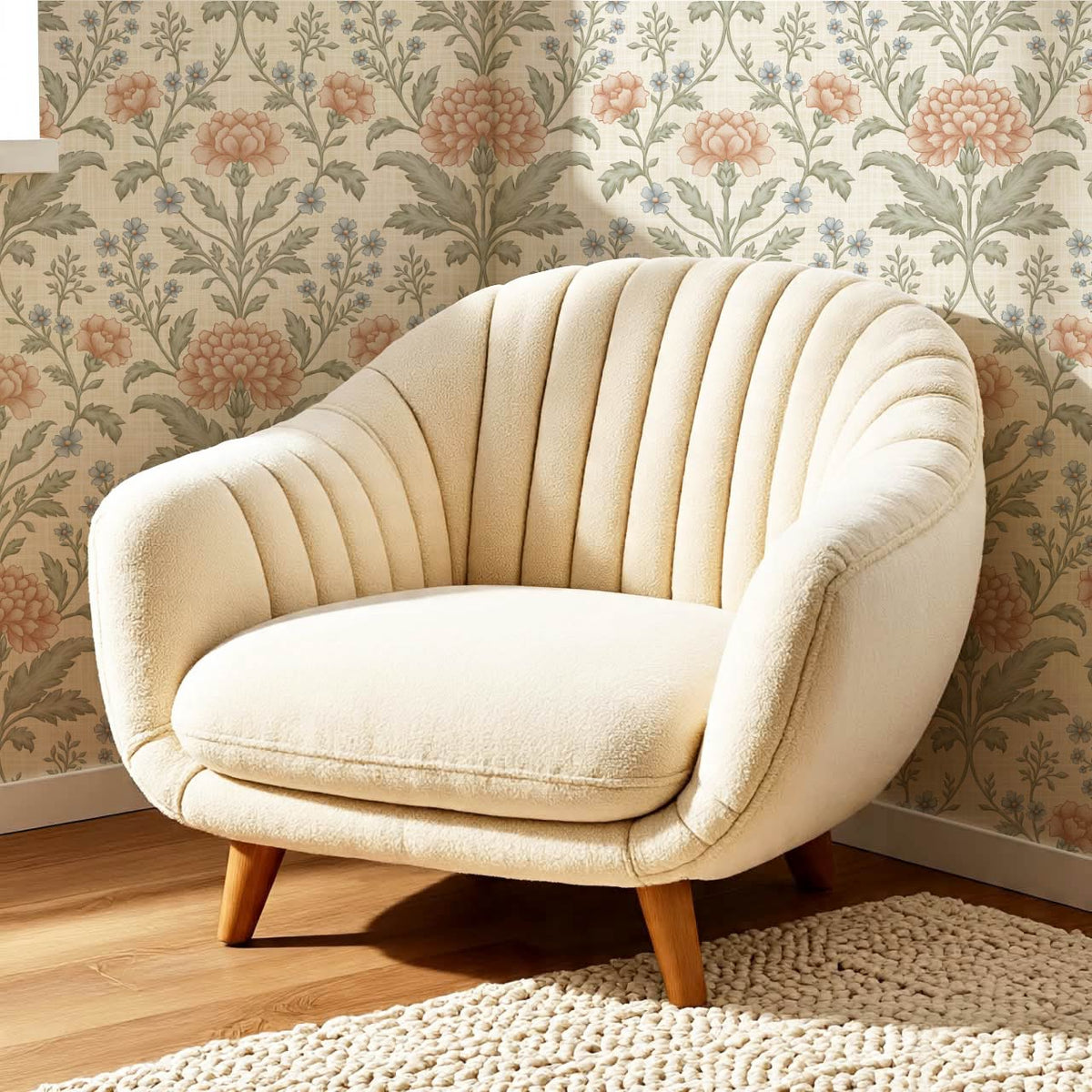 Elena Heirloom Garden Ivory Clay Sage Wallpaper