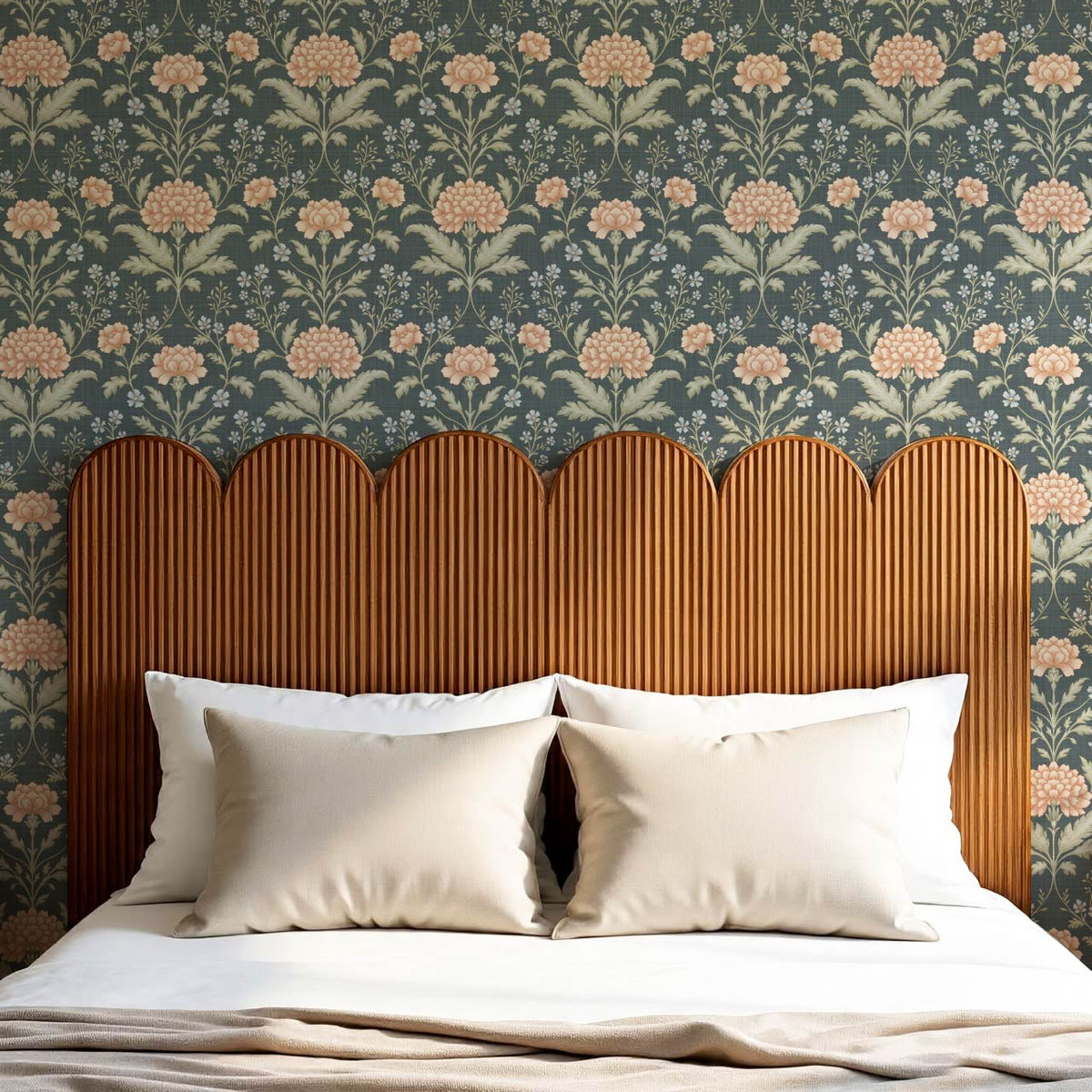 Elena Heirloom Garden Slate Sage Clay Wallpaper