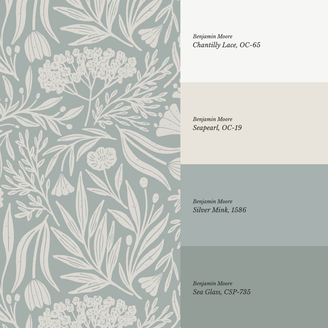Elene Garden Sea Glass Beige Wallpaper