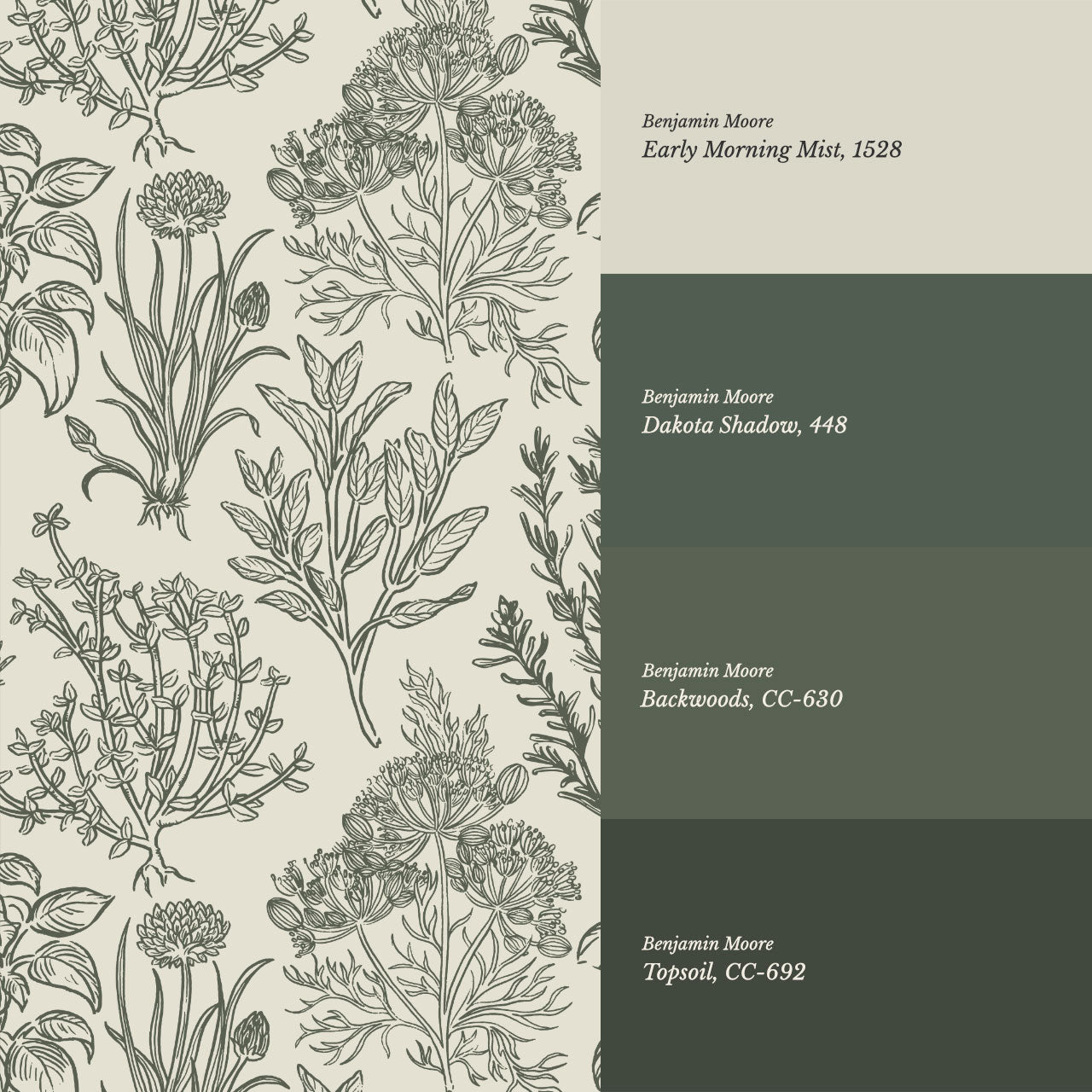 Elisabeth Herbarium Cream Forest Wallpaper