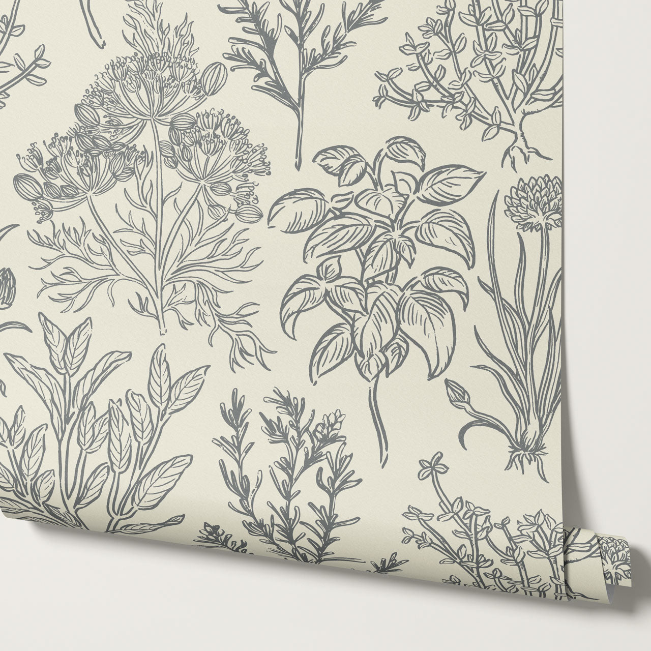 Elisabeth Herbarium Cream Slate Wallpaper