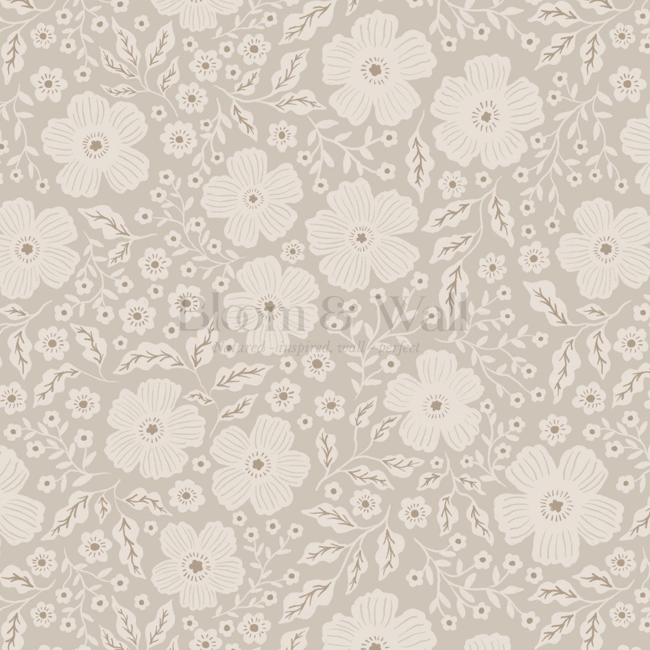 Elisabetta Bloomery Neutral Wallpaper