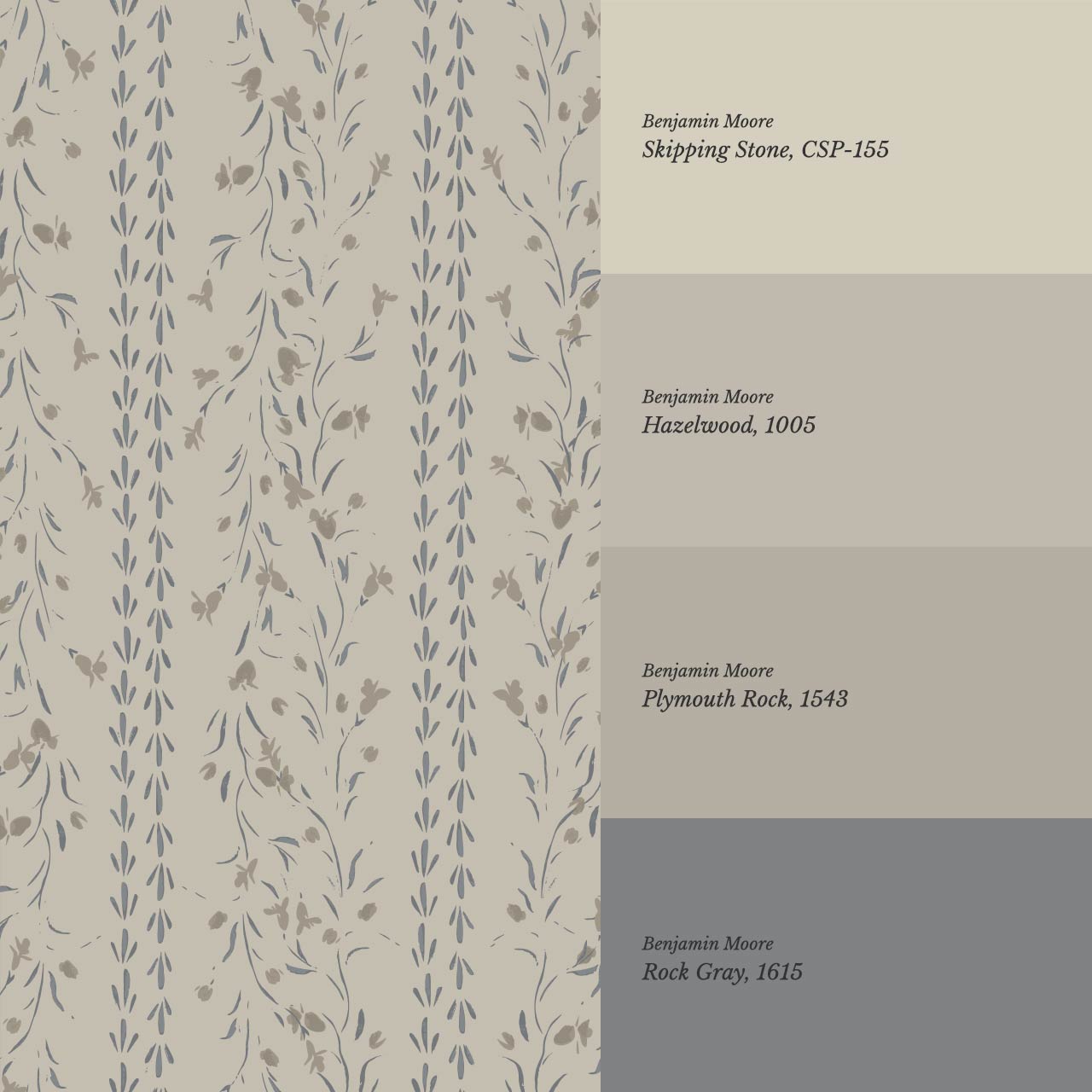 Eliza Floral Trellis Beige Slate Wallpaper