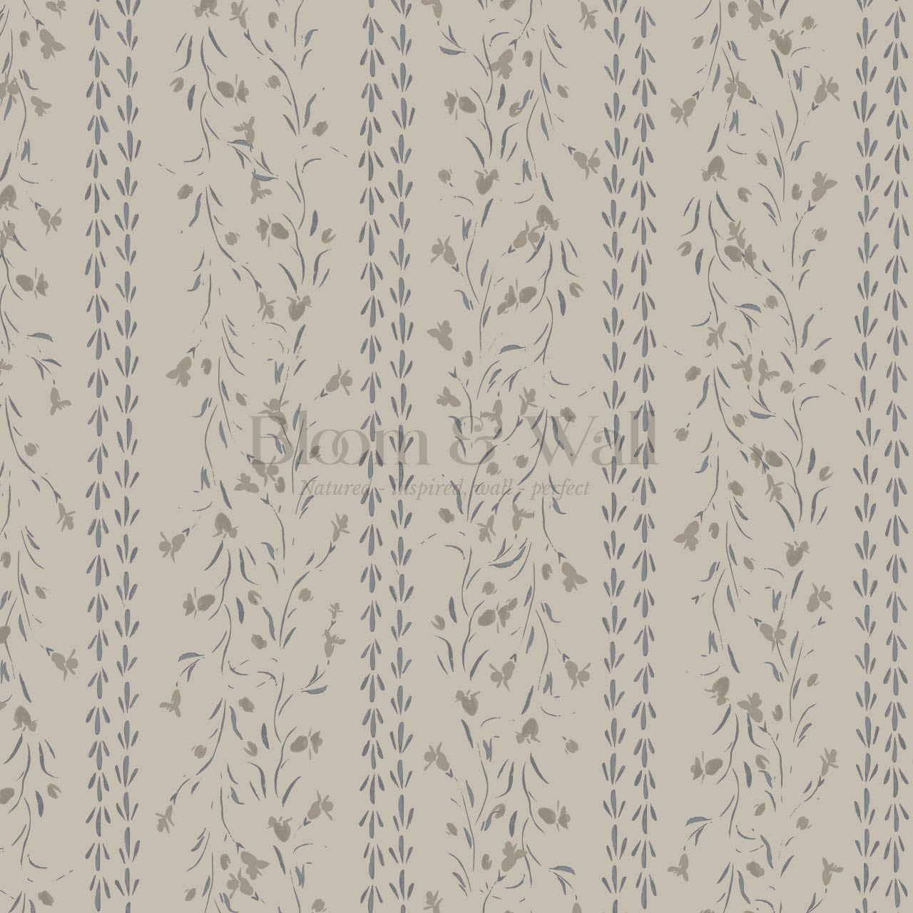 Eliza Floral Trellis Beige Slate Wallpaper