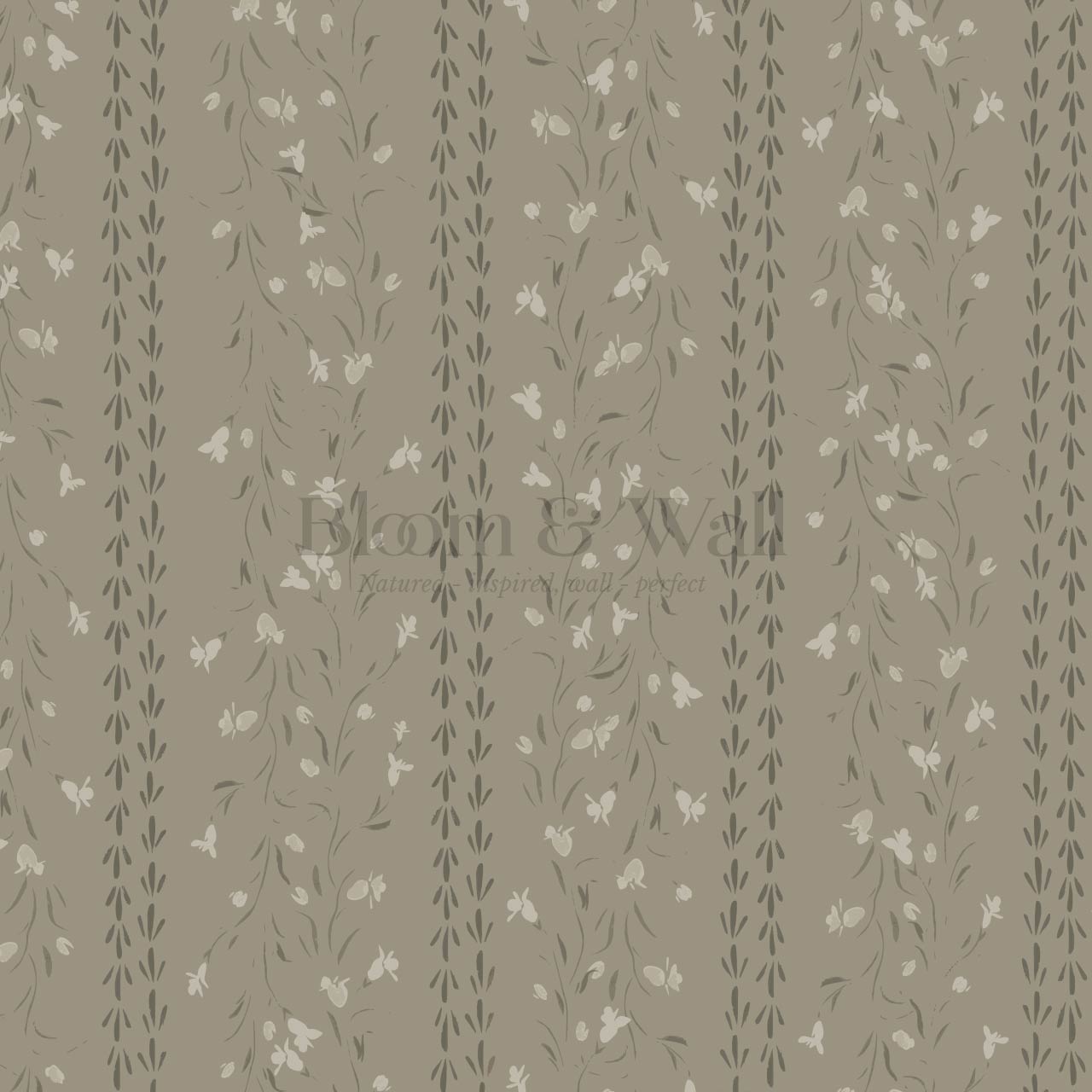 Eliza Floral Trellis Dark Olive Wallpaper