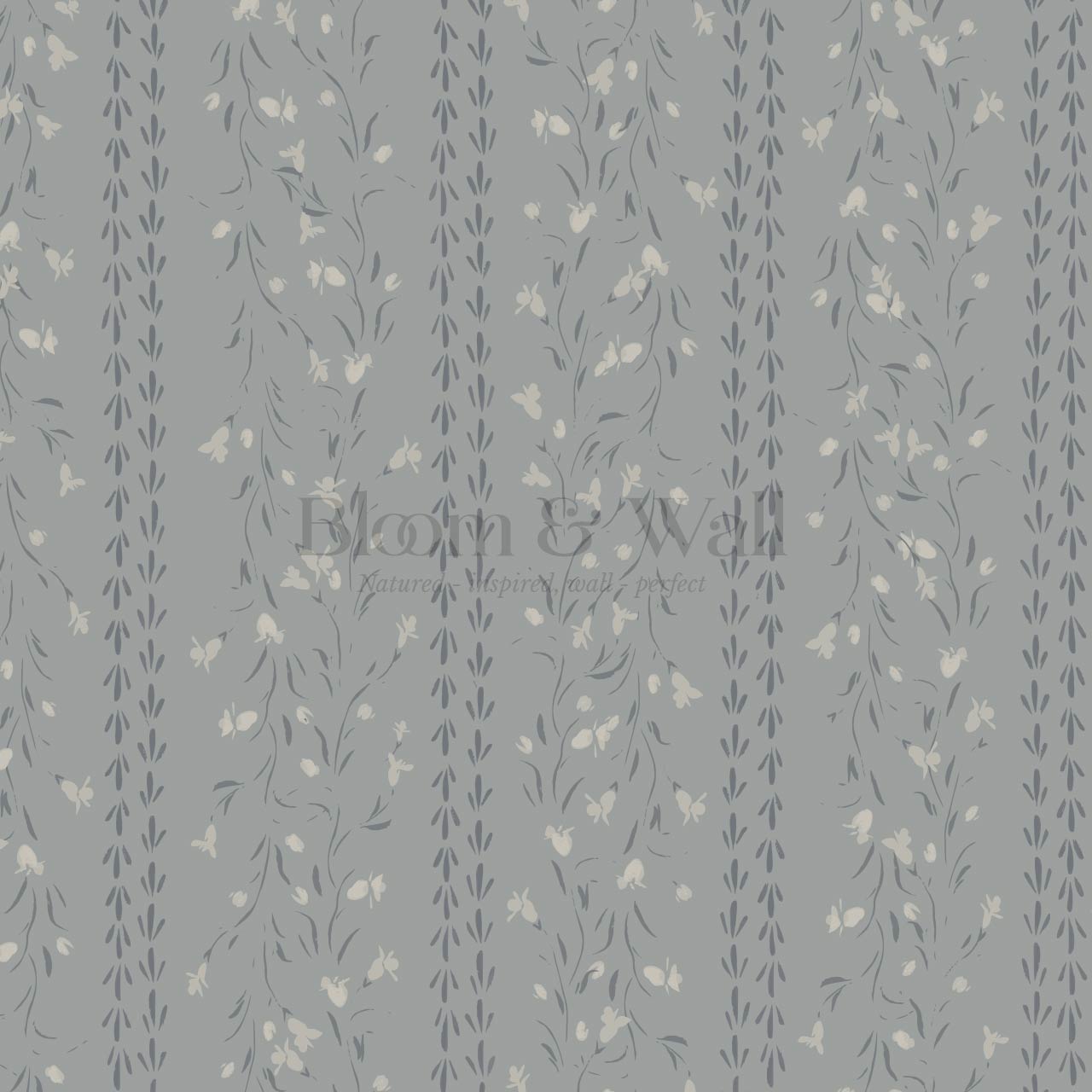 Eliza Floral Trellis Gray Dove Wallpaper