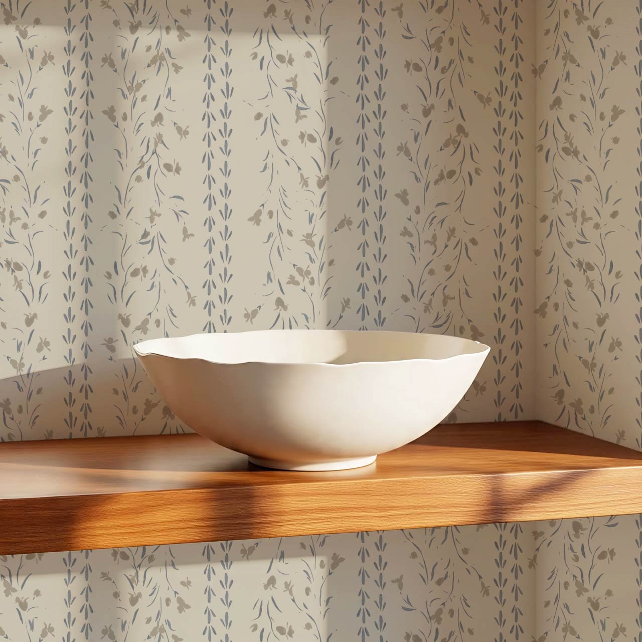 Eliza Floral Trellis Beige Slate Wallpaper