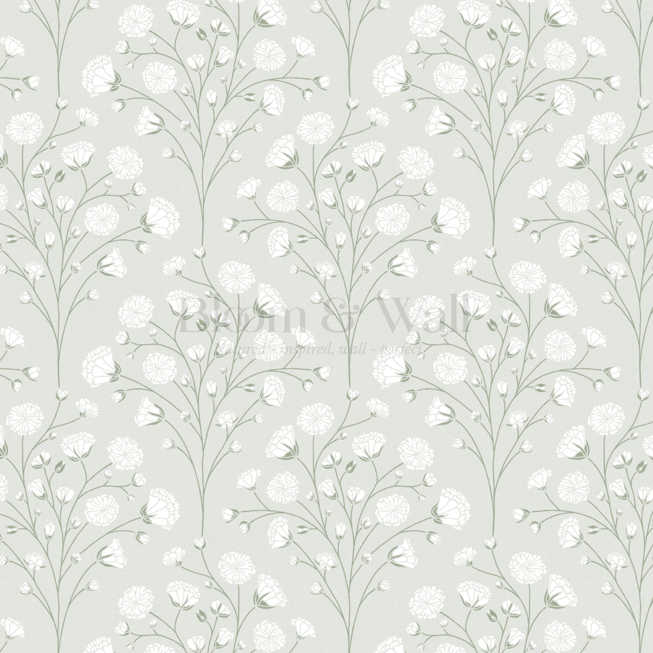 Ella Baby’s Breath Soft Sage Wallpaper