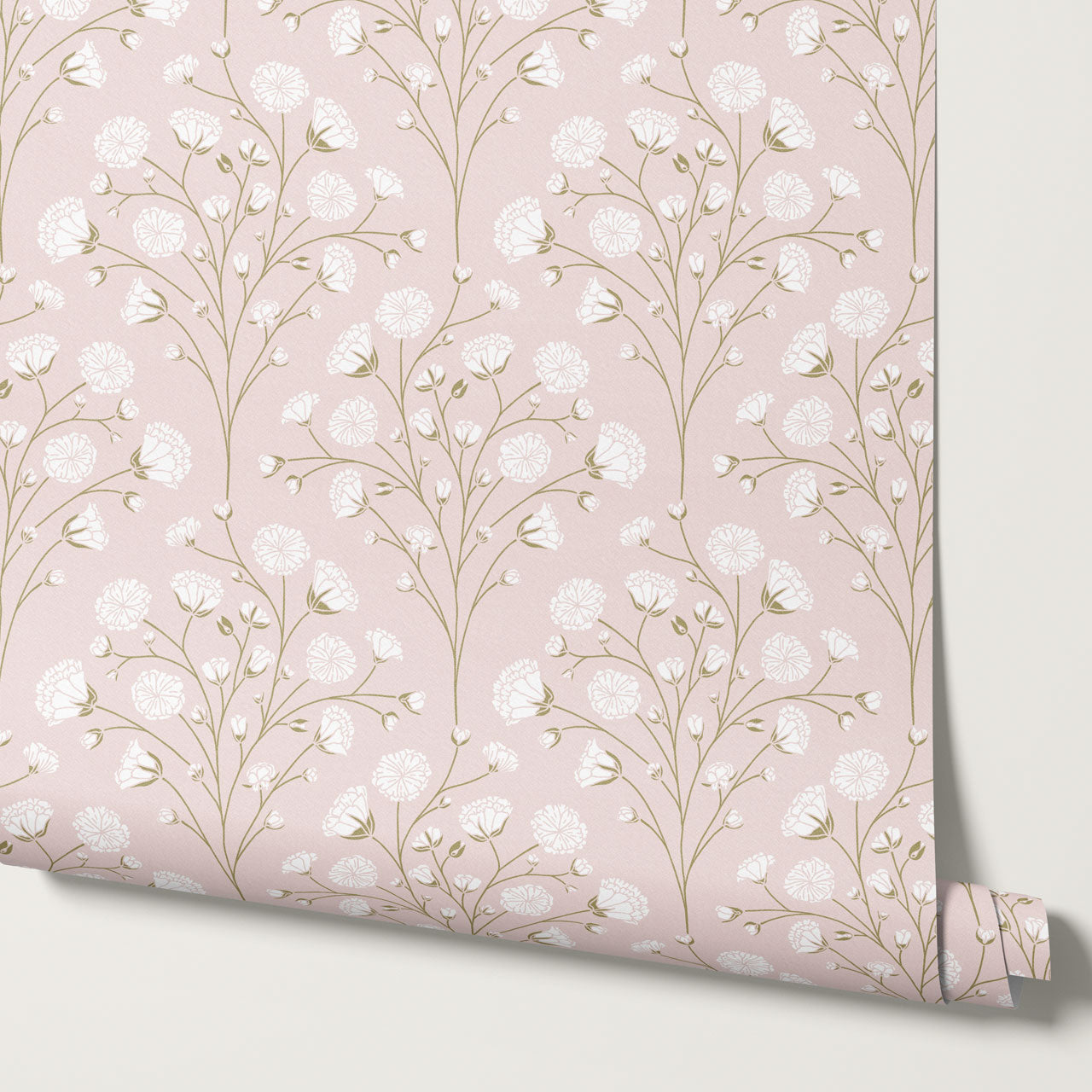 Ella Baby’s Breath Pink Wallpaper