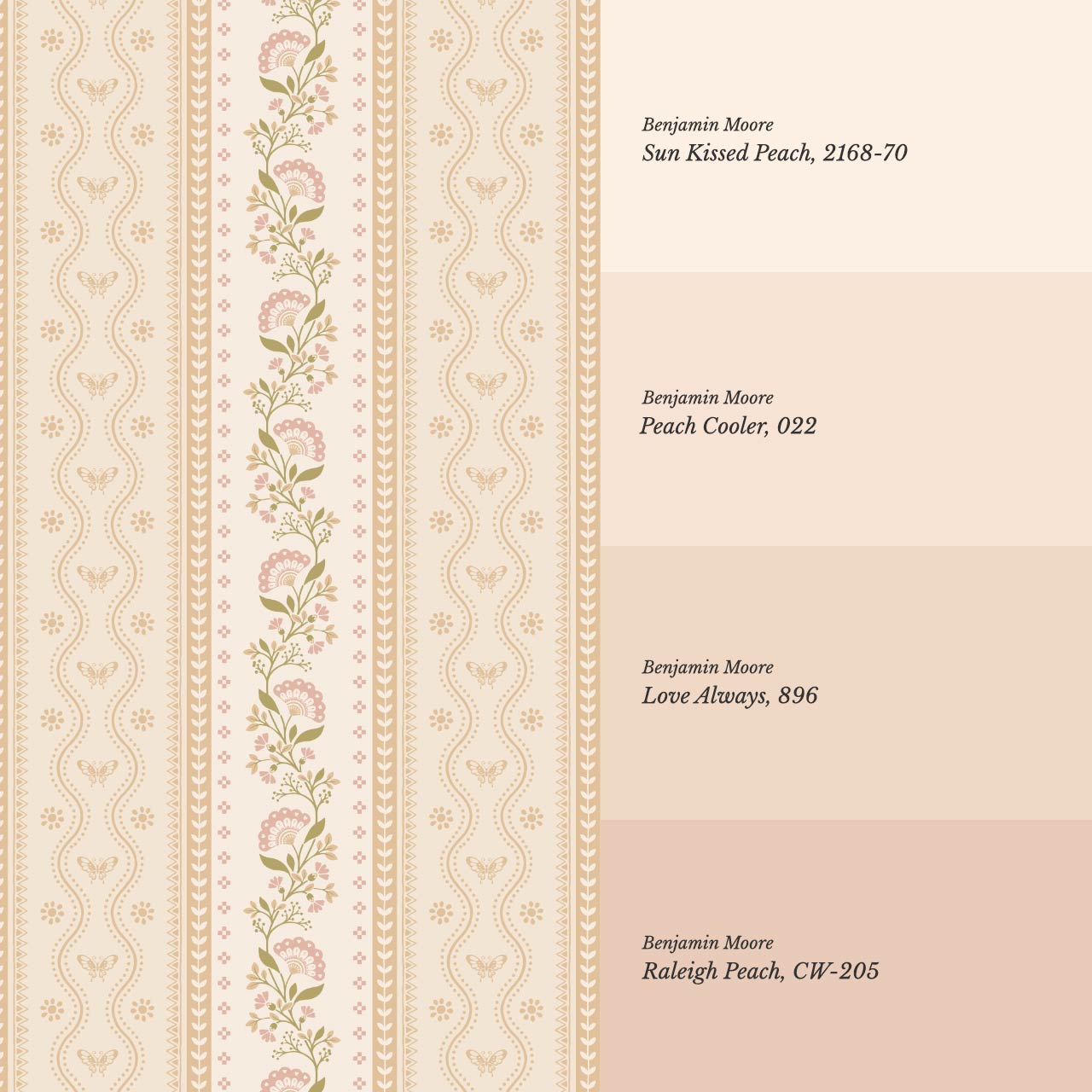 Ellery Bloomery Stripes Beige Berry Wallpaper
